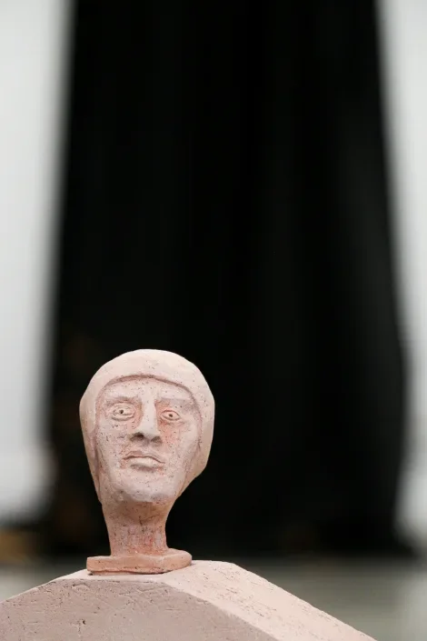  Detail  Worrier.  2024. Fired clay. 375 x 345 x 55mm 