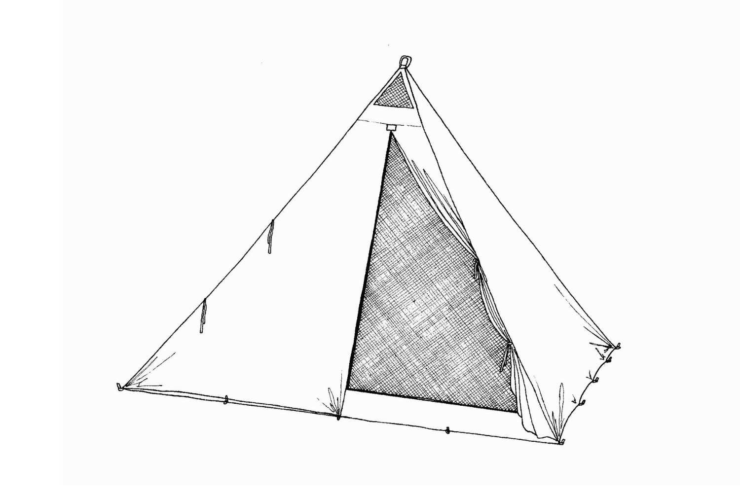 drawing of beckel miner tent