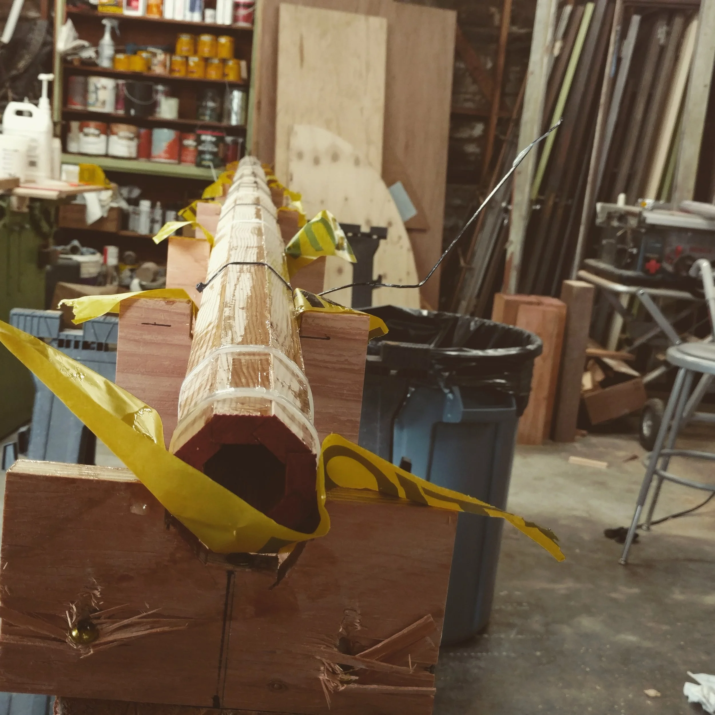 WIP birdsmouth mast for Goat Island Skiff