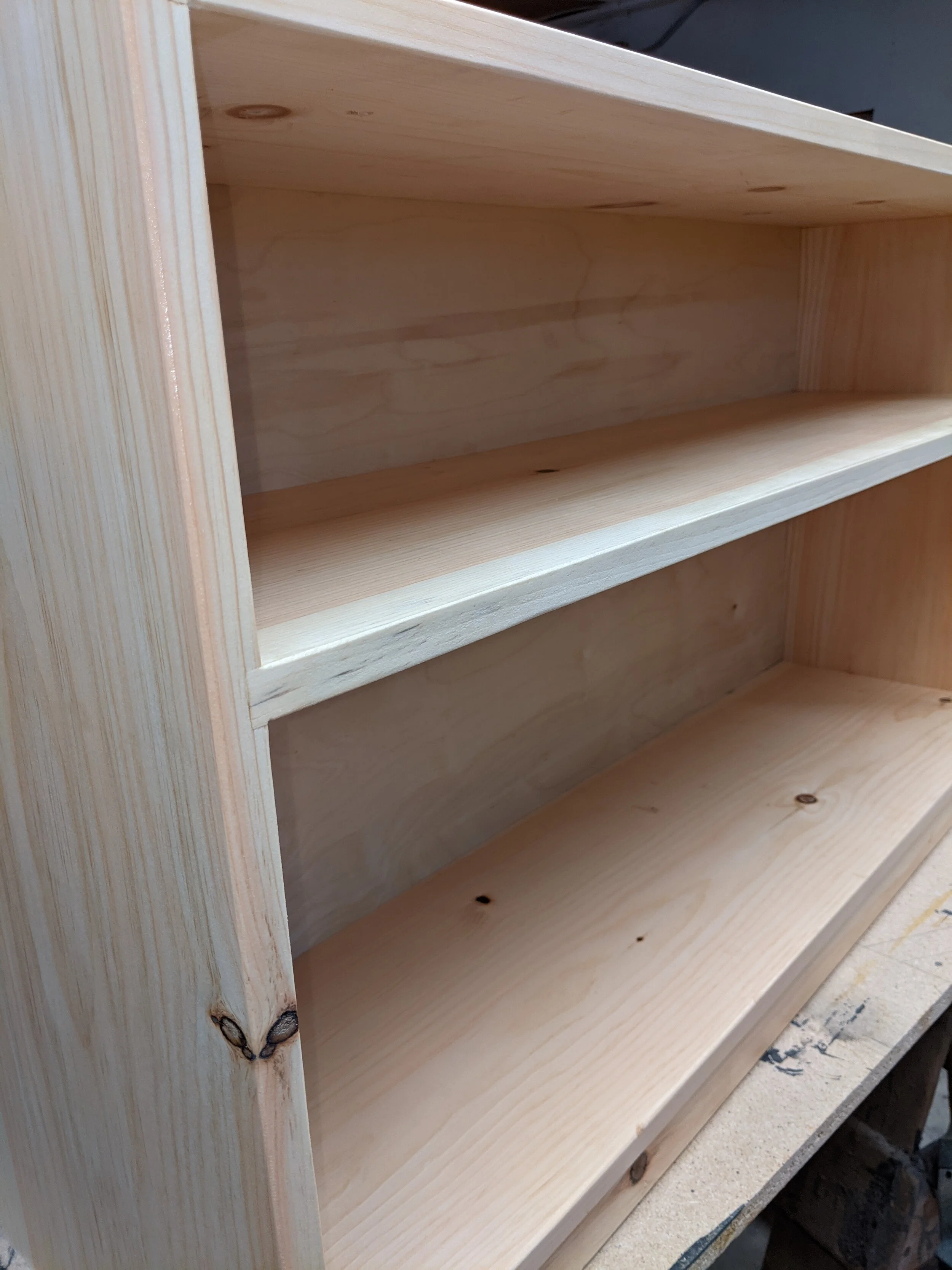 Custom local pine bookshelves October 2020
