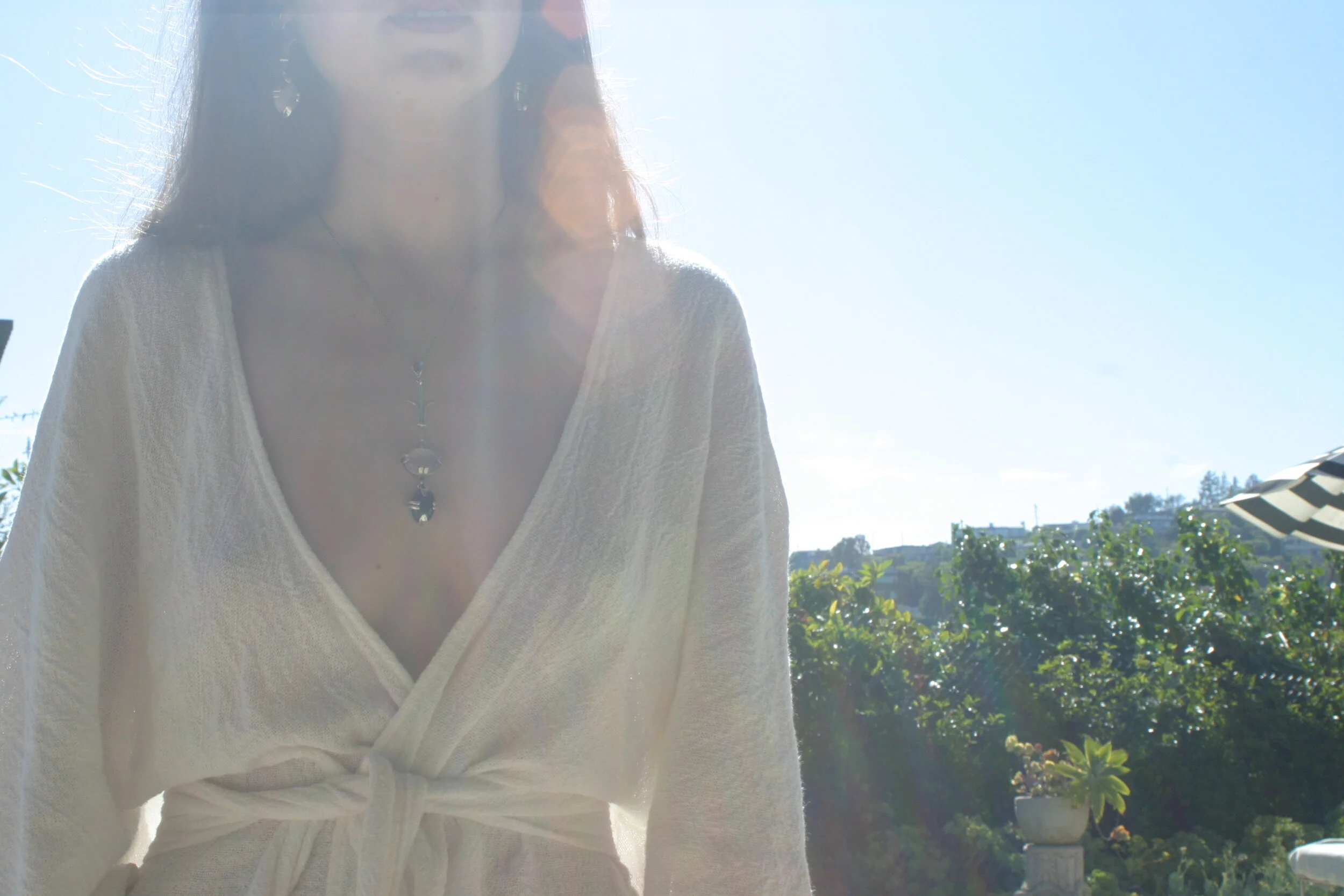 Rise Necklace in White Moonstone and Onyx