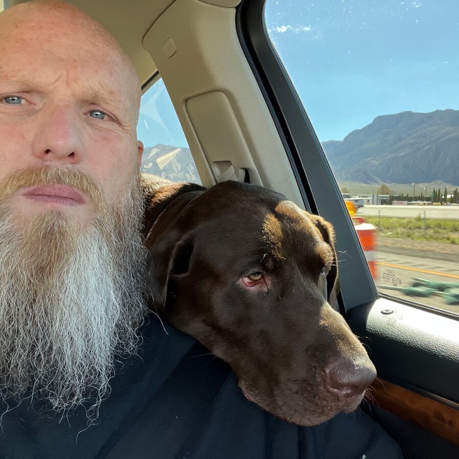 This is how Moses felt about a road trip. But at least he got to lean on his dad&rsquo;s shoulder&hellip;for many hours. 
@shawnhennessy @isaiahhennessy45 @aubree.hennessy