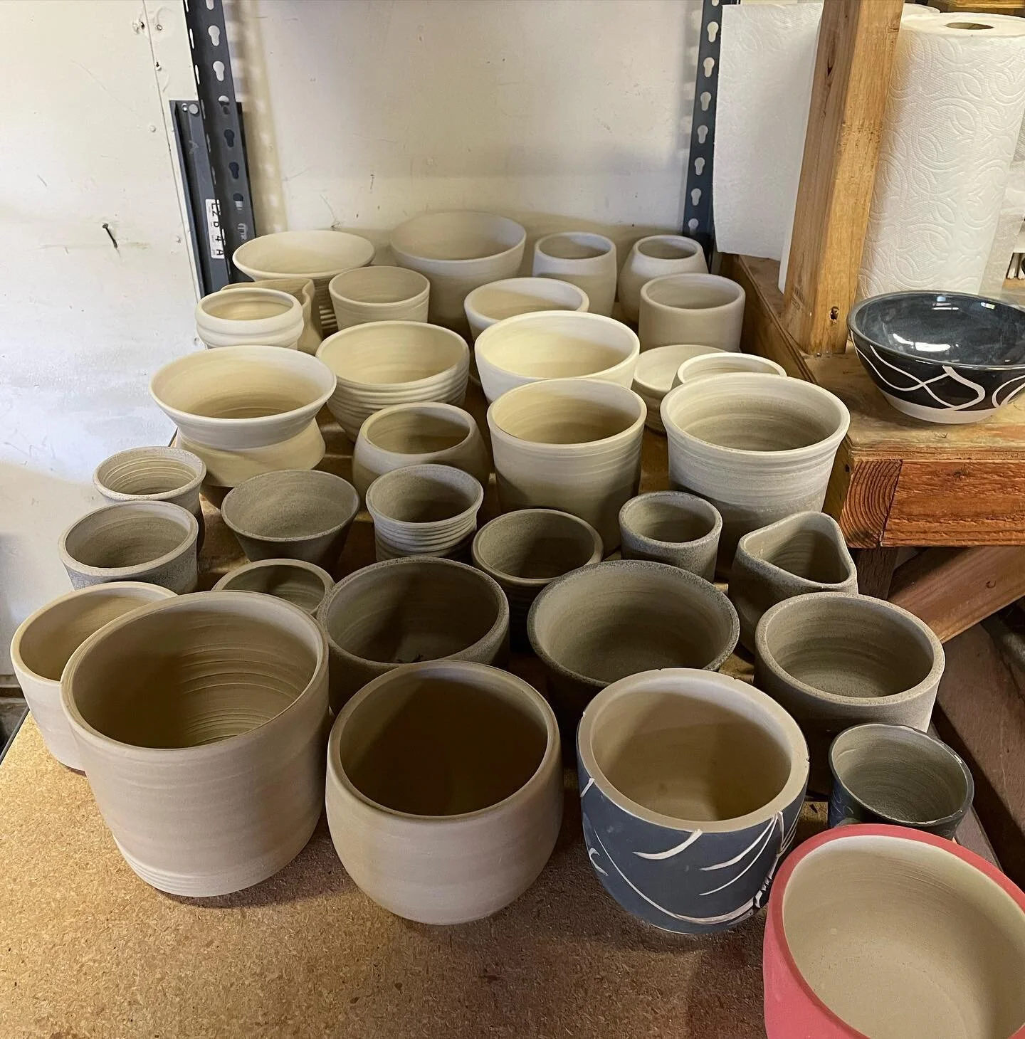 Threw and trimmed 29 pots in three days!! This will be all flaws and ready for you the 28th at Tahoe park food truck extravaganza!!