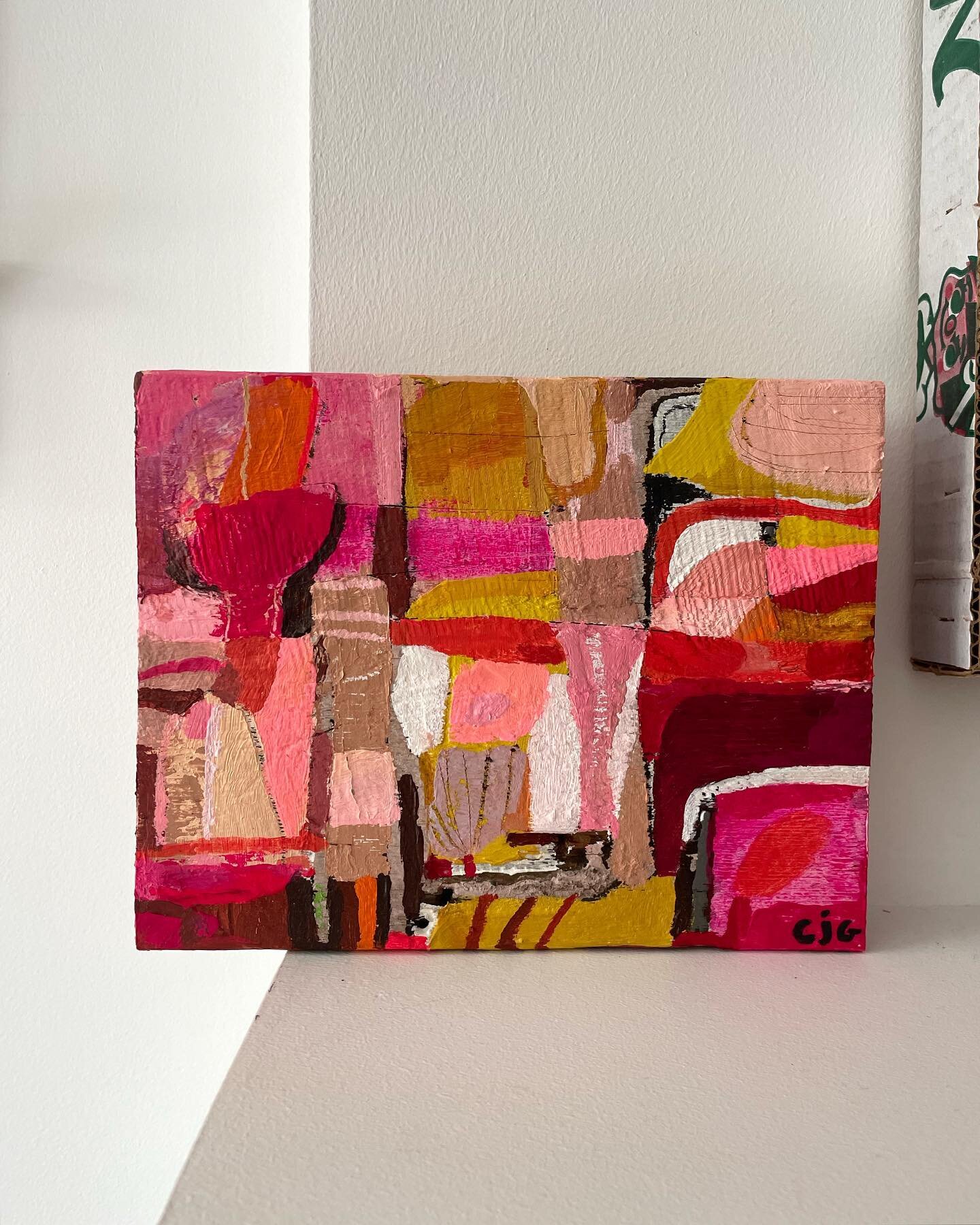 Chipotle. Latest. Abstract on reclaimed Douglas Fir.  10.25 x 8 x 2&rdquo;. Dm if you&rsquo;re interested. #carolyngavin #abstract #abstractlove abstractseries #carolyngavinabstract #chipotle #originalart #artcollector #artcollection