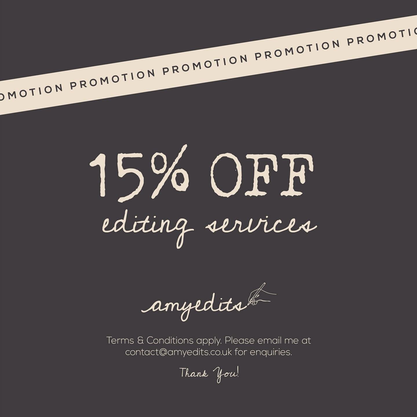 🌟𝐍𝐀𝐓𝐈𝐎𝐍𝐀𝐋 𝐍𝐎𝐕𝐄𝐋 𝗪𝐑𝐈𝐓𝐈𝐍𝐆 𝐌𝐎𝐍𝐓𝐇 𝐏𝐑𝐎𝐌𝐎𝐓𝐈𝐎𝐍: 15% off editing services when you book in this month.🌟⁣⁣
⁣
𝐎𝐟𝐟𝐞𝐫 🏷: To celebrate National Novel Writing Month, I am offering 15% off all bookings in November. The offe