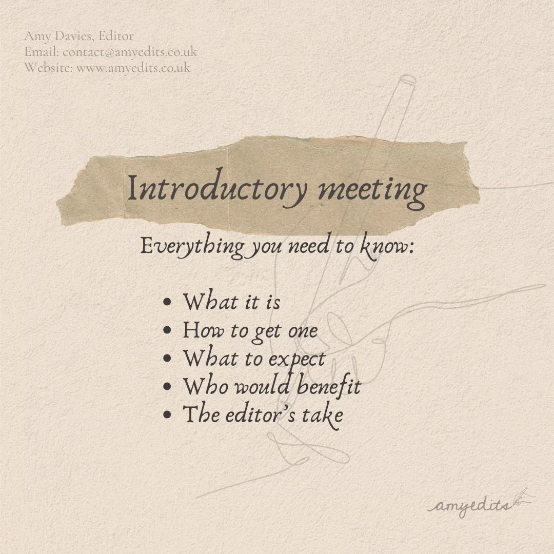 ⁣⁣
✨The introductory meeting: getting to know your editor.✨⁣⁣⁣
⁣⁣⁣
It&rsquo;s a simple service, but one that will give you what you need to book in with confidence.⁣
⁣
Introductory meetings are:⁣
⁣
✨booked via Calendly ⁣
✨held over Zoom⁣
✨&pound;20.0
