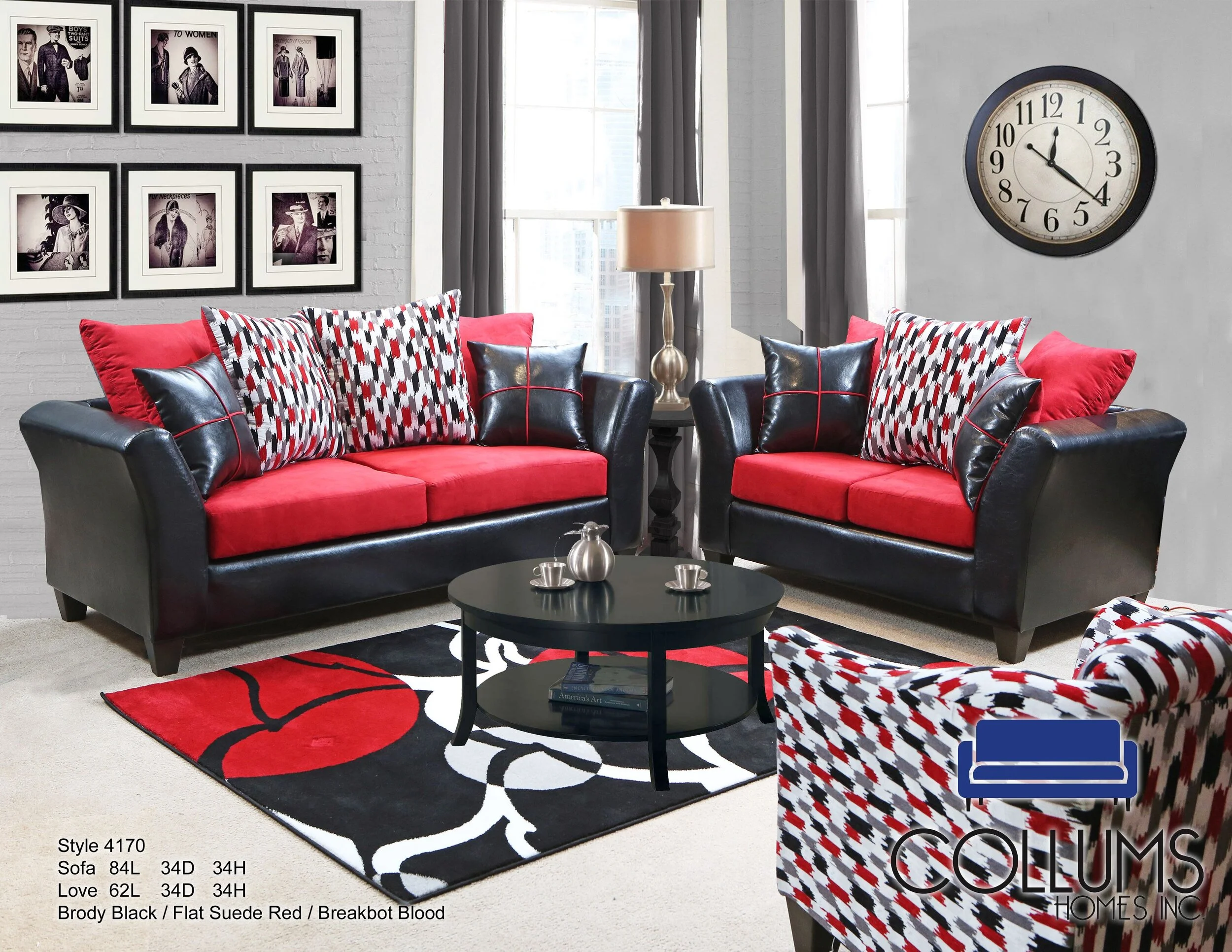 Red Black Living Room