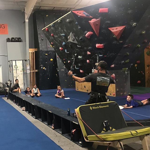 Week 1 of Kids Camp was awesome! The campers learned how different animals use their feet to climb, and got to check out Chris&rsquo; ice climbing gear, then try it out with #dryicetools. Each camper climbed over 500 total feet this week. Sign up for