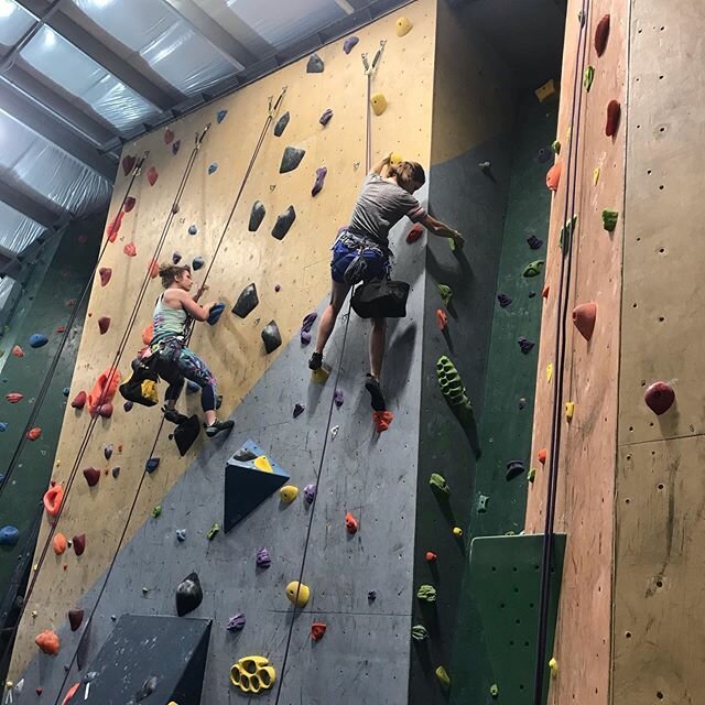 Our route setting crew hard at work! Couple of new sets up today, come in and check them out! 
#climbingnewheights #routesetting #climbon #rockclimbing