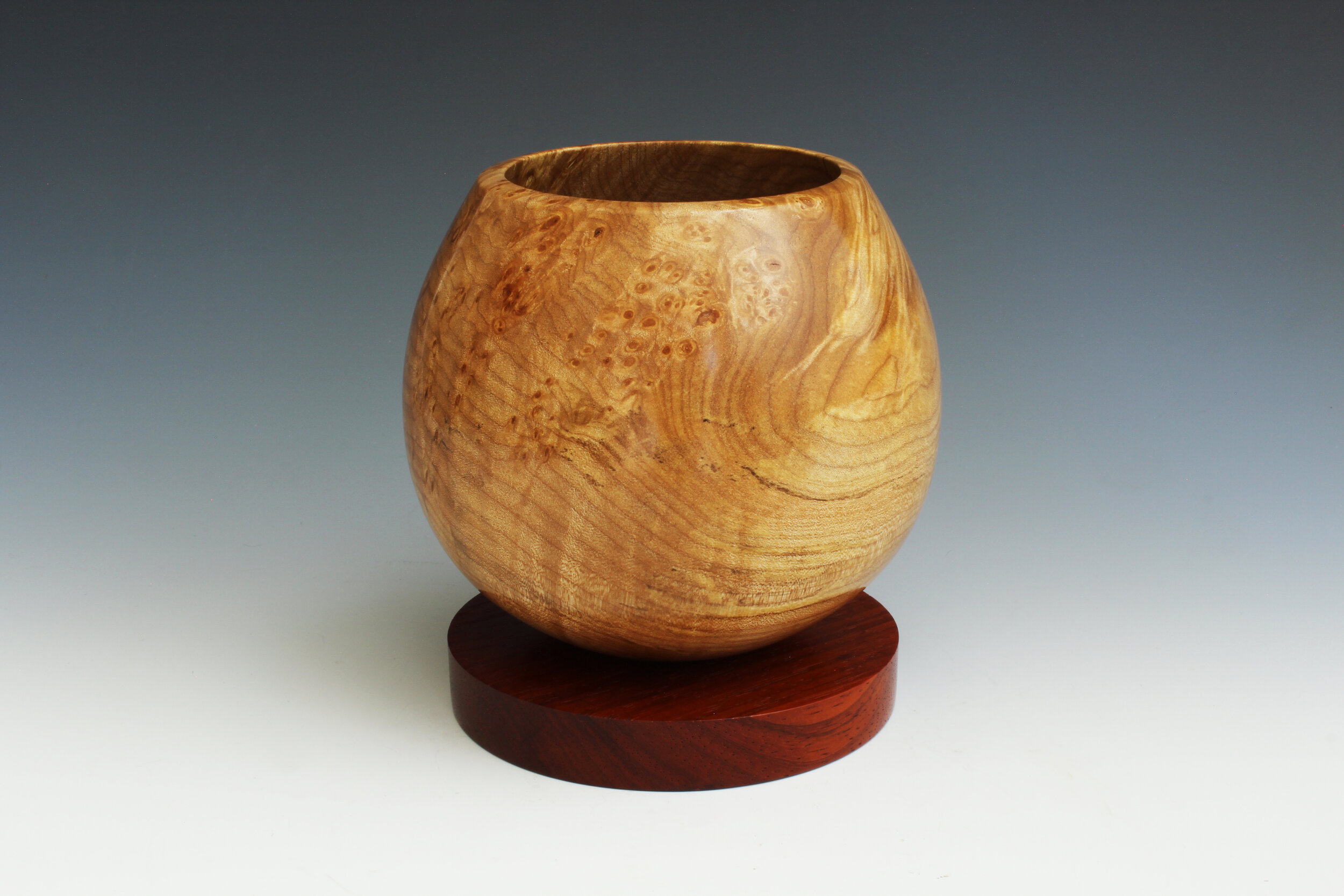 Maple Burl Calabash with Padauk Base