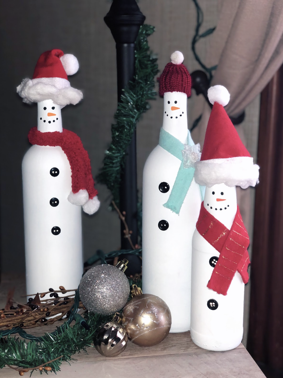 An Easy Christmas Craft for All Ages: DIY Snowman Glass Bottles — THE QUIET  NONSENSE