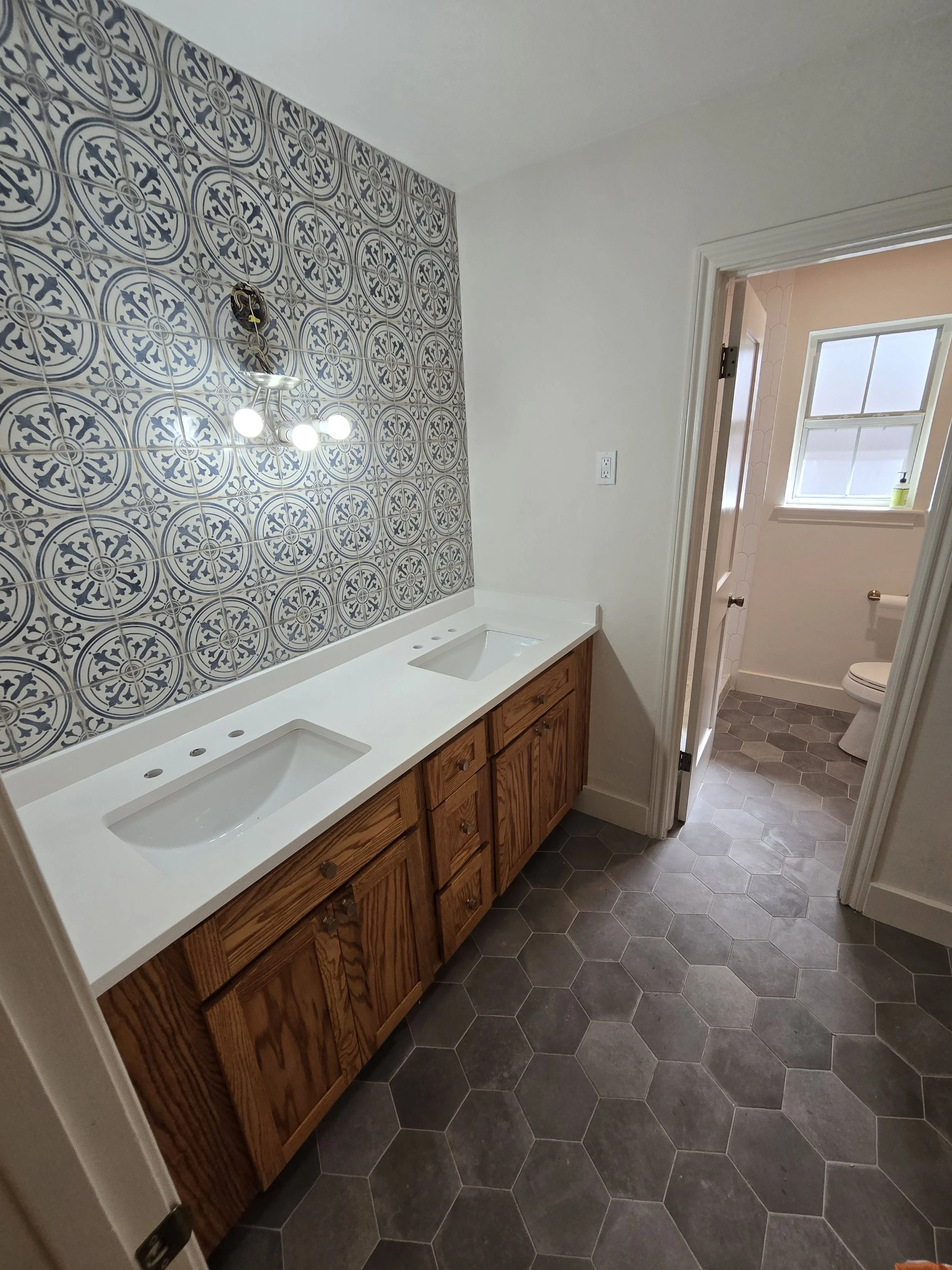 This is an image of a bathroom remodel in clear lake