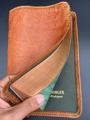 Cognac Smooth Ostrich Kjv Bible — Cherry Hill Bibles