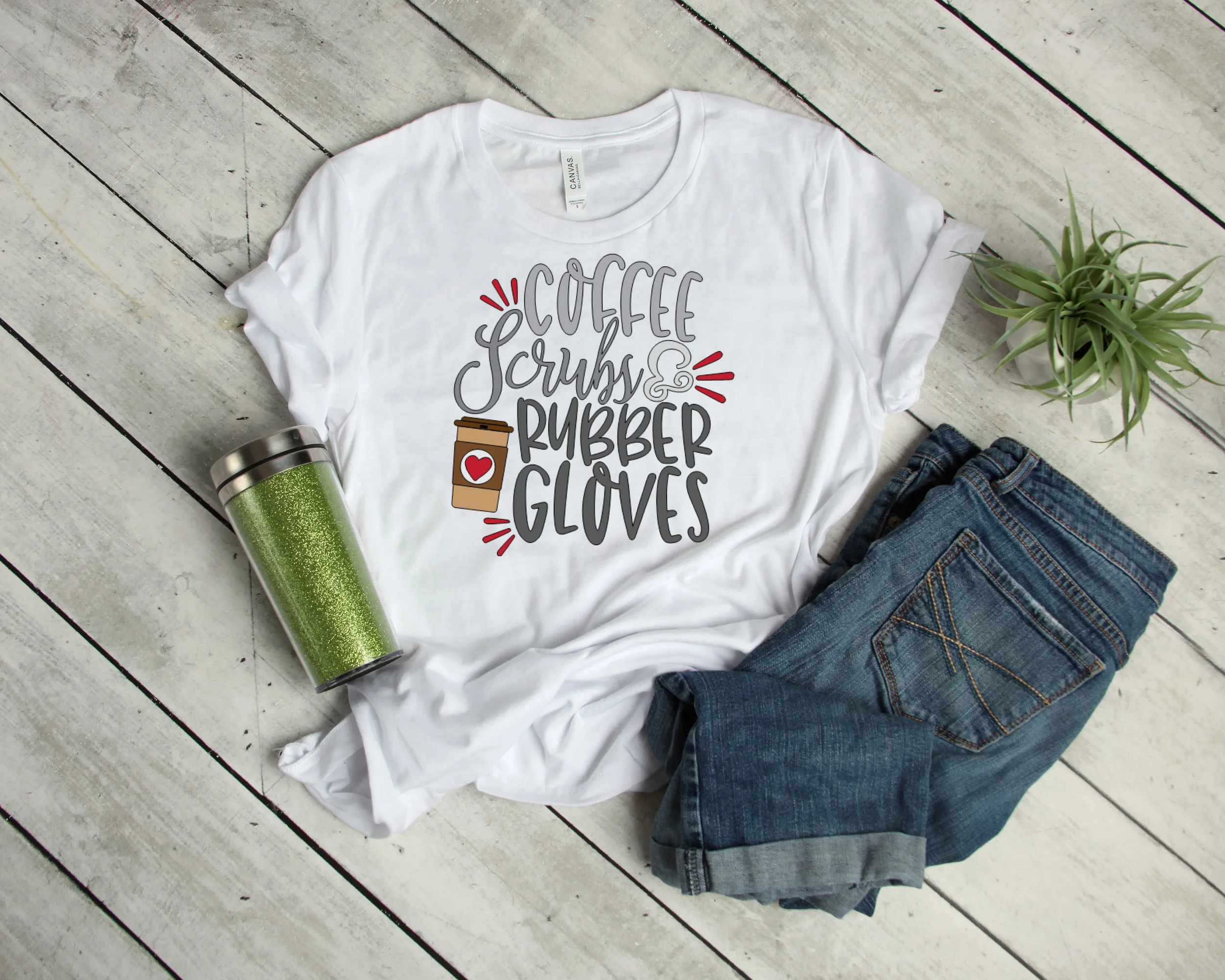 Coffee, Scrubs, Gloves