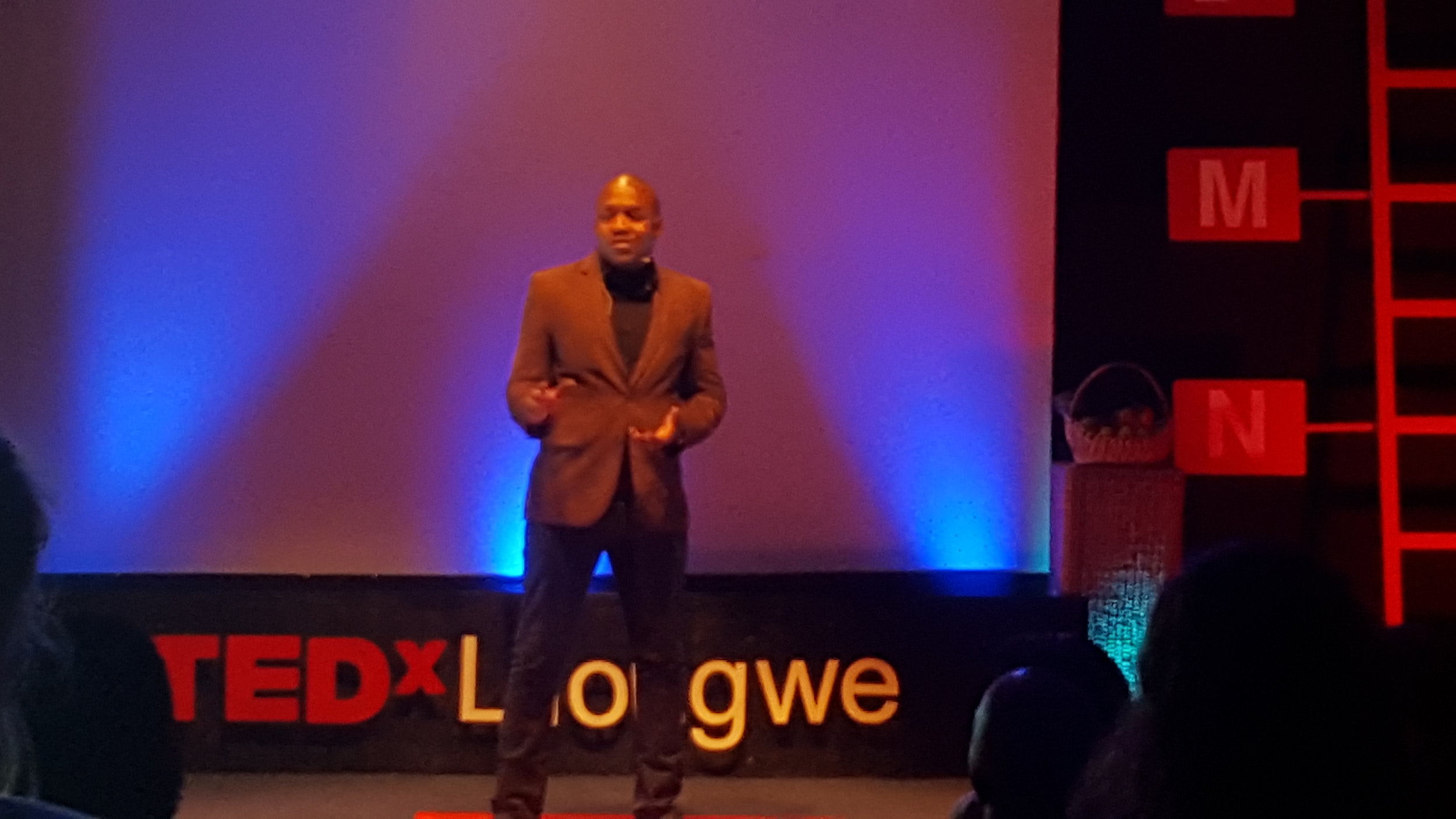 Dr Bandawe giving his TedX talk