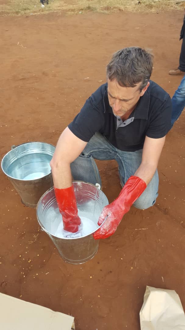 Business partner Tony Budden making hempcrete