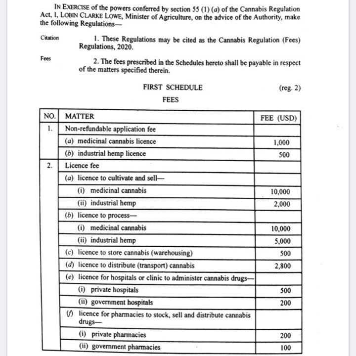 Looking to understand the fees associated with #medicinal #cannabis and #industrialhemp #licensing in #Malawi? Here is the Government document on it. Questions? Contact the Cannabis Regulatory Authority directly. Contact information and other resourc