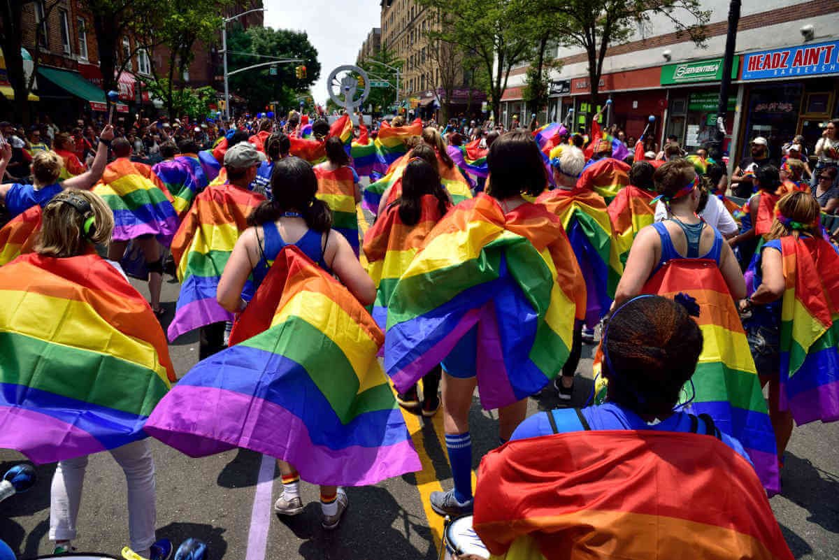 Queens Pride: rainbow flags on 37th avenue