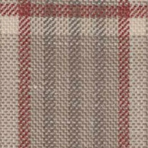 Premium Tan and Rust Window Check fabric SKU C6-48134757, a textured 280 gm Derby Performance wool and linen blend for custom tailoring.