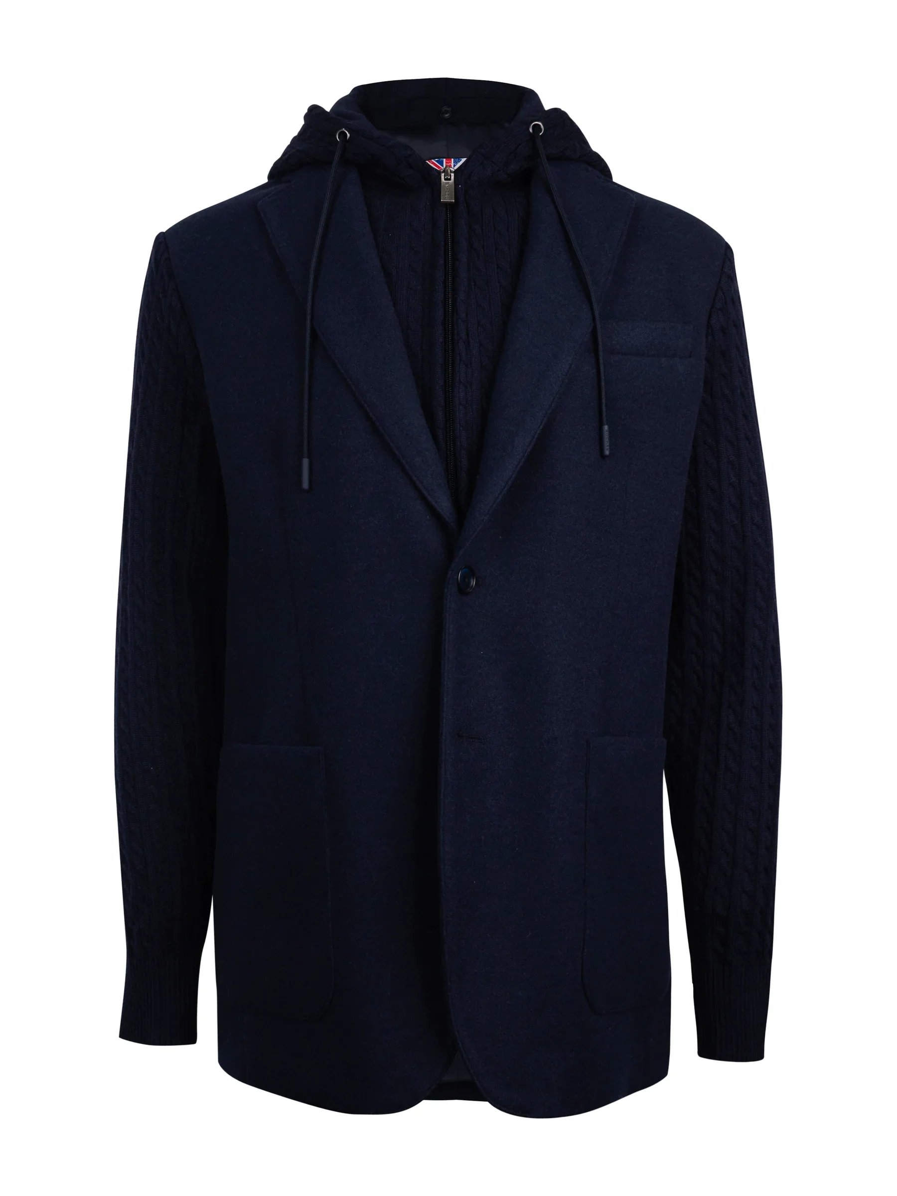 Kessler Navy Hybrid Knit Sleeve Sport Coat.webp