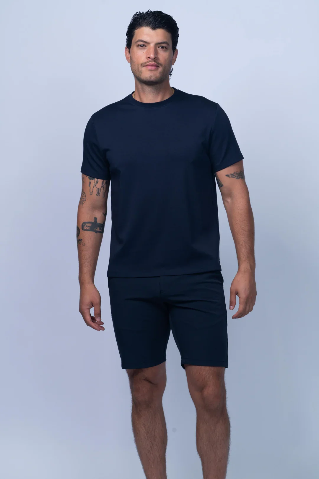 Casper Ultraflex Mercerized Cotton T-shirt Navy