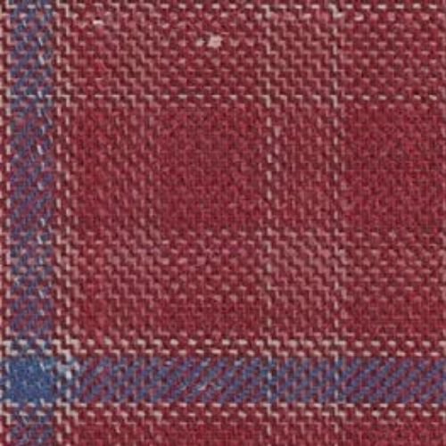 Custom tailored Red and Blue Check fabric SKU C6-48134750 from the Derby Performance Wool and Linen collection for vibrant seasonal menswear.