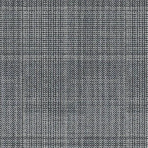 Premium Lt Grey Plaid Super 180's wool fabric SKU V12-50160238 by Drago Wallace for custom tailored luxury menswear