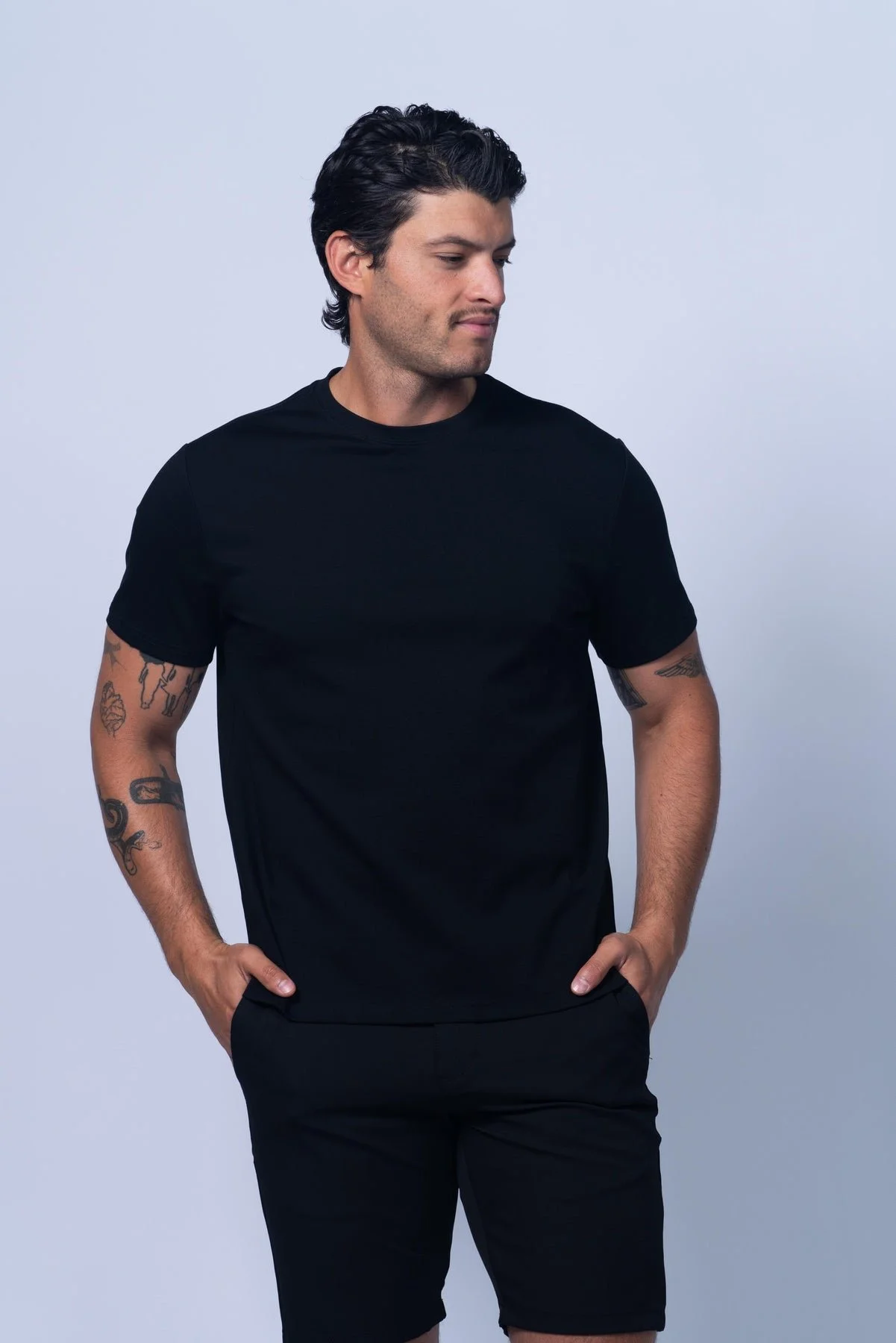 Casper Ultraflex Mercerized Cotton T-shirt Black