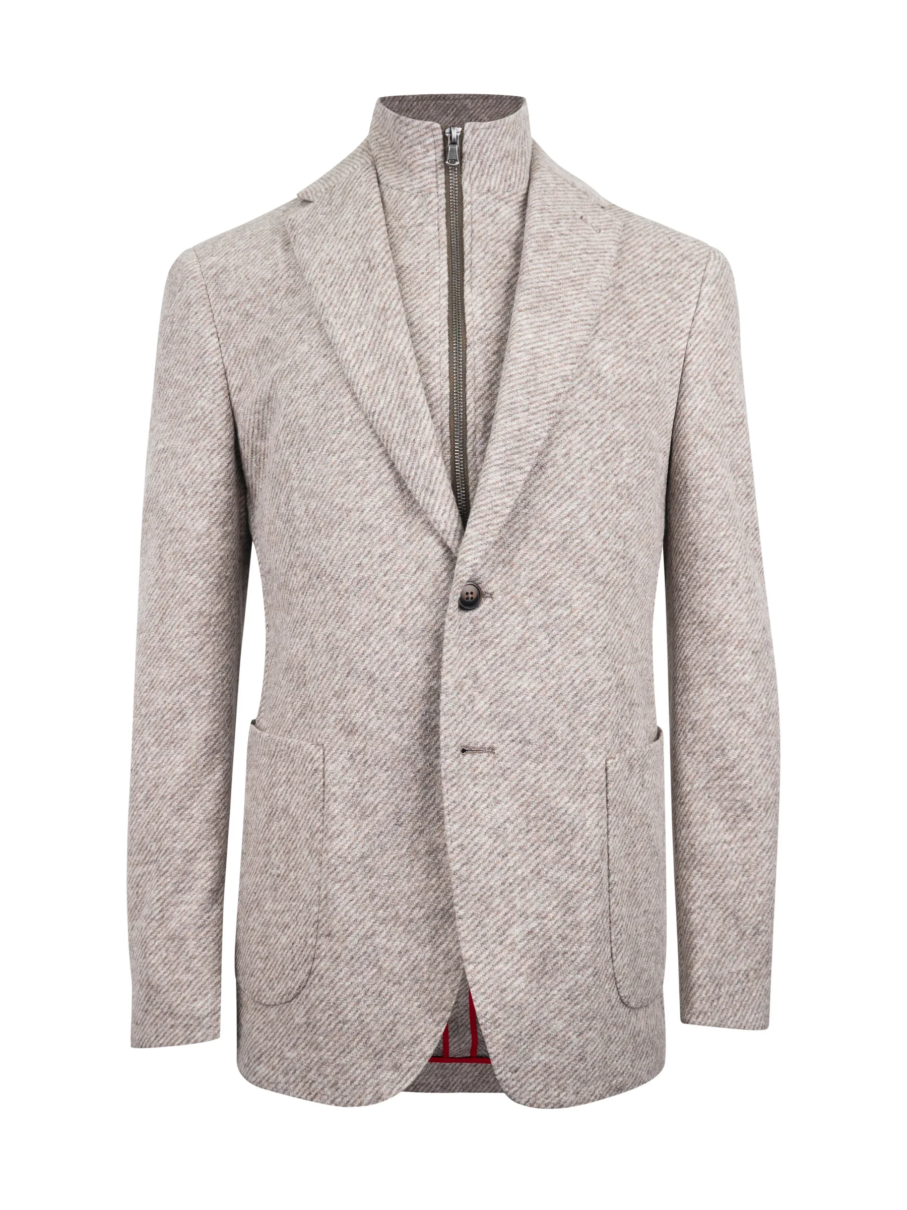 Claremont Beige Knit Twill Wool Blend Hybrid Sport Coat.webp