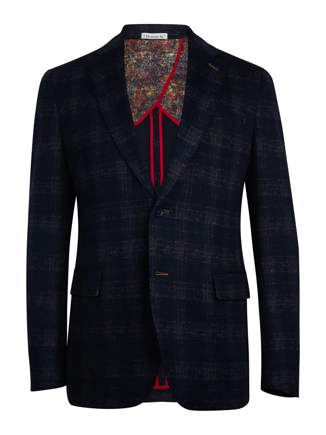 Dusty Blue and Copper Cotton Knit Sport Coat.webp