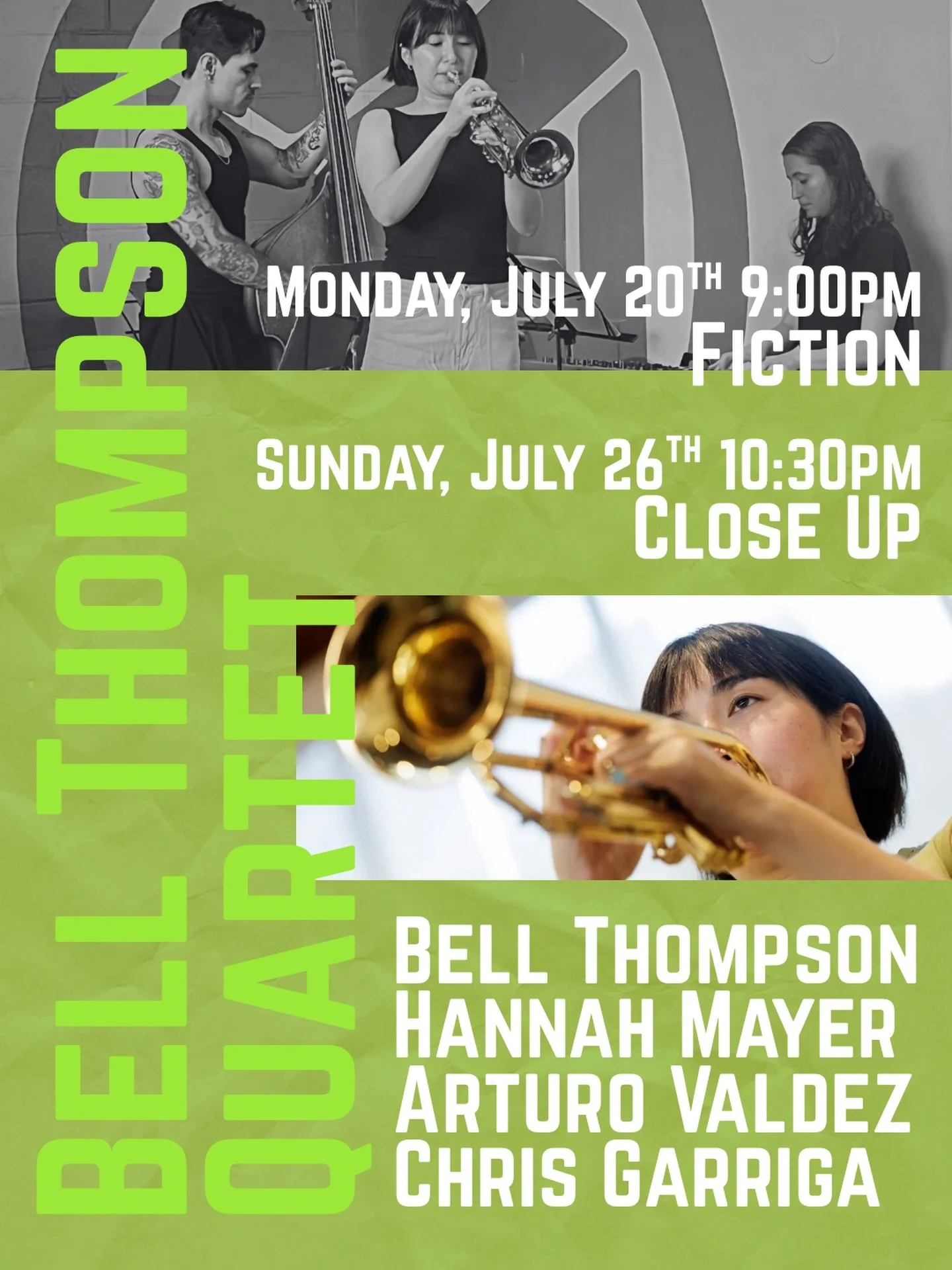 Looking forward to playing with these incredible musicians next week! 

Both dates have a session after!! All instruments and vocalists are welcome ☺️

See you out there! 🎺✨