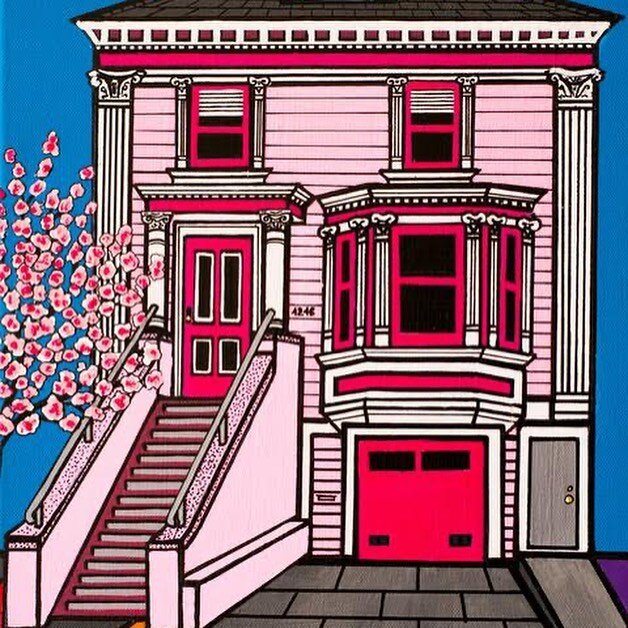 &laquo; Monday Portrait &raquo; 
Doesn't this house look like a nice piece of candy? The colors of San Francisco houses make them so charming. They're just delicious!

Miss Rose D. - Acrylic on canvas - 14x11 (inch) - Custom-made portrait

If you are