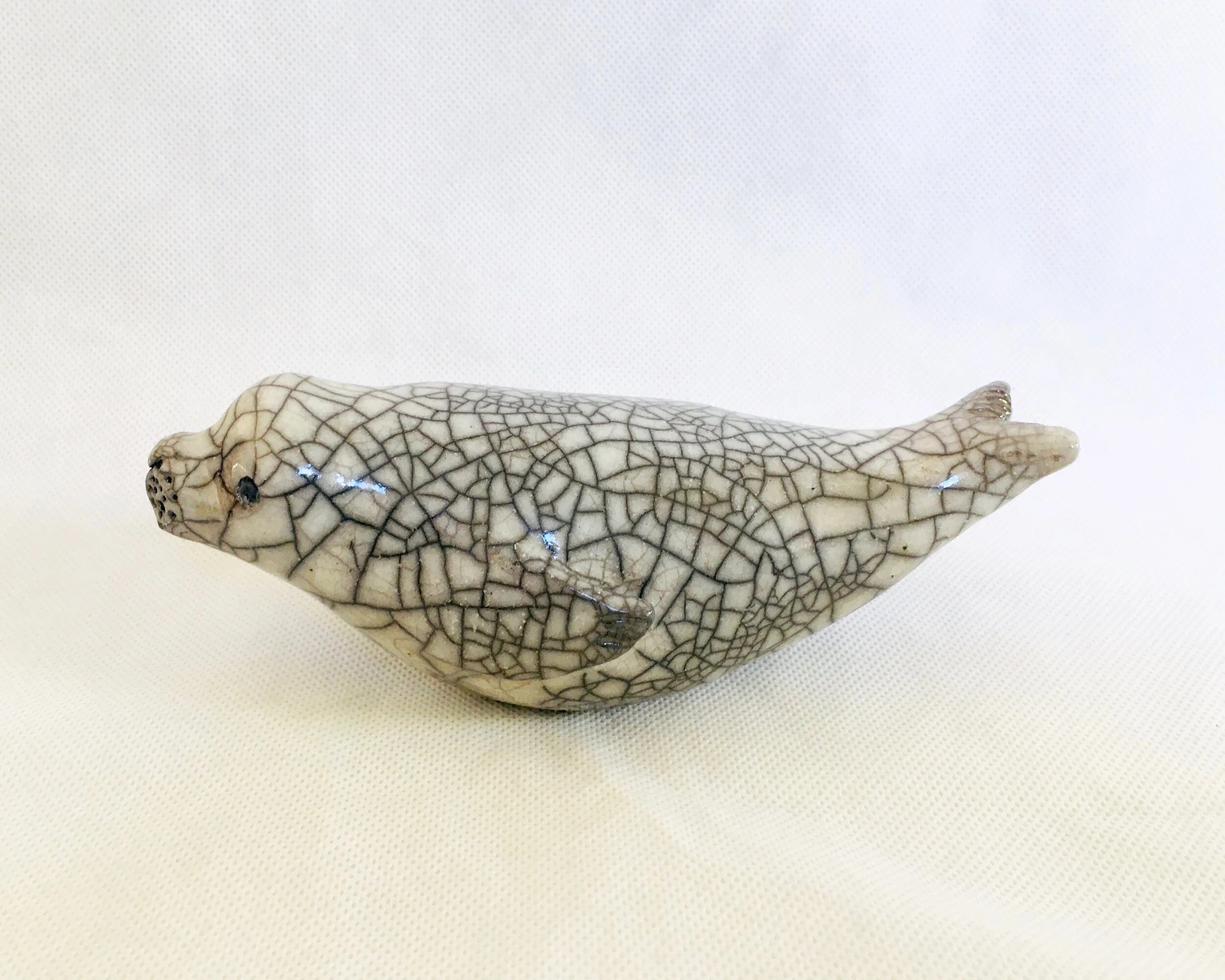 Large Raku-Fired Grey Seal