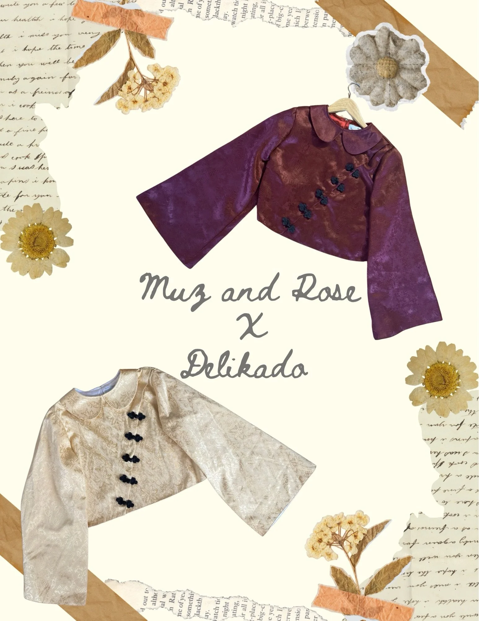 a mini capsule of our upcycled frog clasp tops are now available exclusively at @muzandrose ❣️💌 come shop before they&rsquo;re gone xx 
.
.

.
.
.
#upcycledfashion #thriftflip #slowfashionbrand