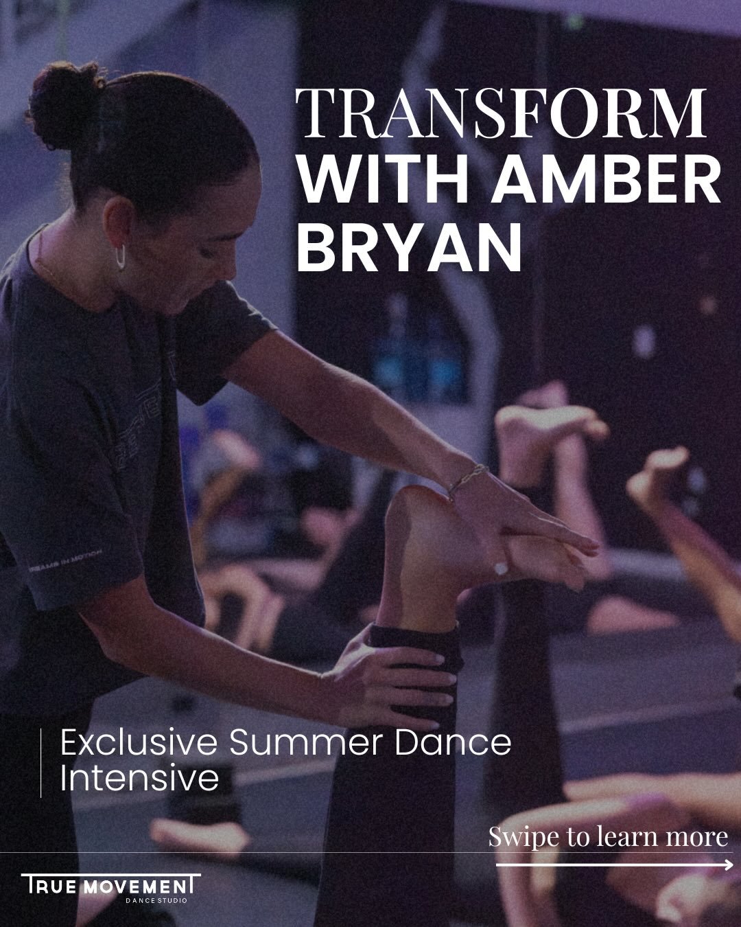 ✨ TransFORM with Amber Bryan ✨
A focused summer intensive for dancers ready to grow, be challenged, and level up.

✔ Strength &amp; conditioning
✔ Technique, turns &amp; jumps
✔ Confidence &amp; accountability
✔ Raising the standard

🗓 Monday&ndash;