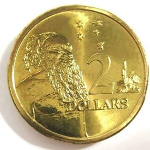A ‘generic’ Walpiri-Anmatyerre man of the Northern Territory of Australia replaces William Farrer in 1988 on the $2 currency, - $2 coin designed by Horst Hahne - Source - Wikipedia