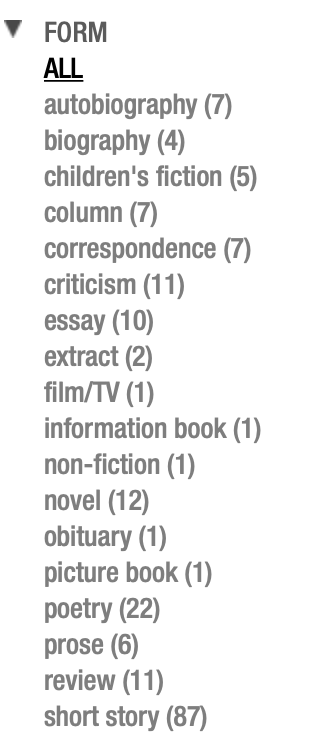 Professor Pascoe’s published works are predominately ‘fiction’, with only one work out of 184 being described as Non-fiction - Source AustLit as of September 2020