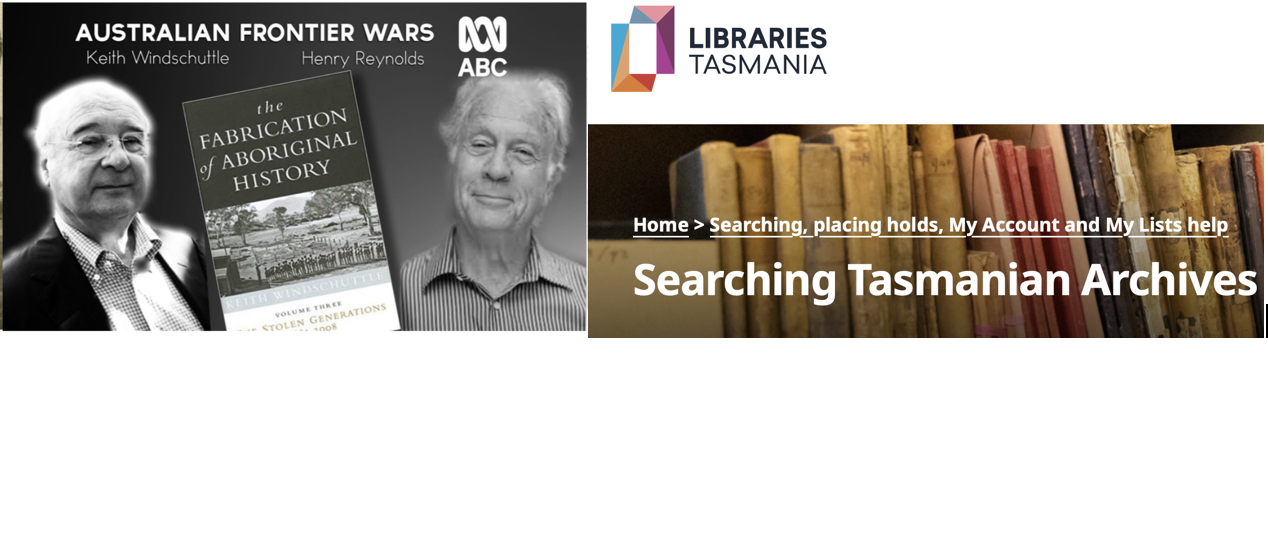 Searching the Tasmanian Archives with Keith Windschuttle