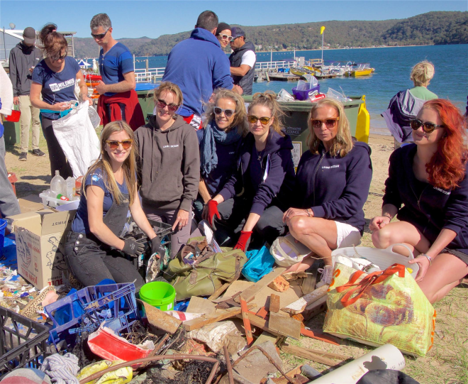 Some of the Living Ocean & Wanderlightly clean-up crew – Photo Robbi Luscombe-Newman