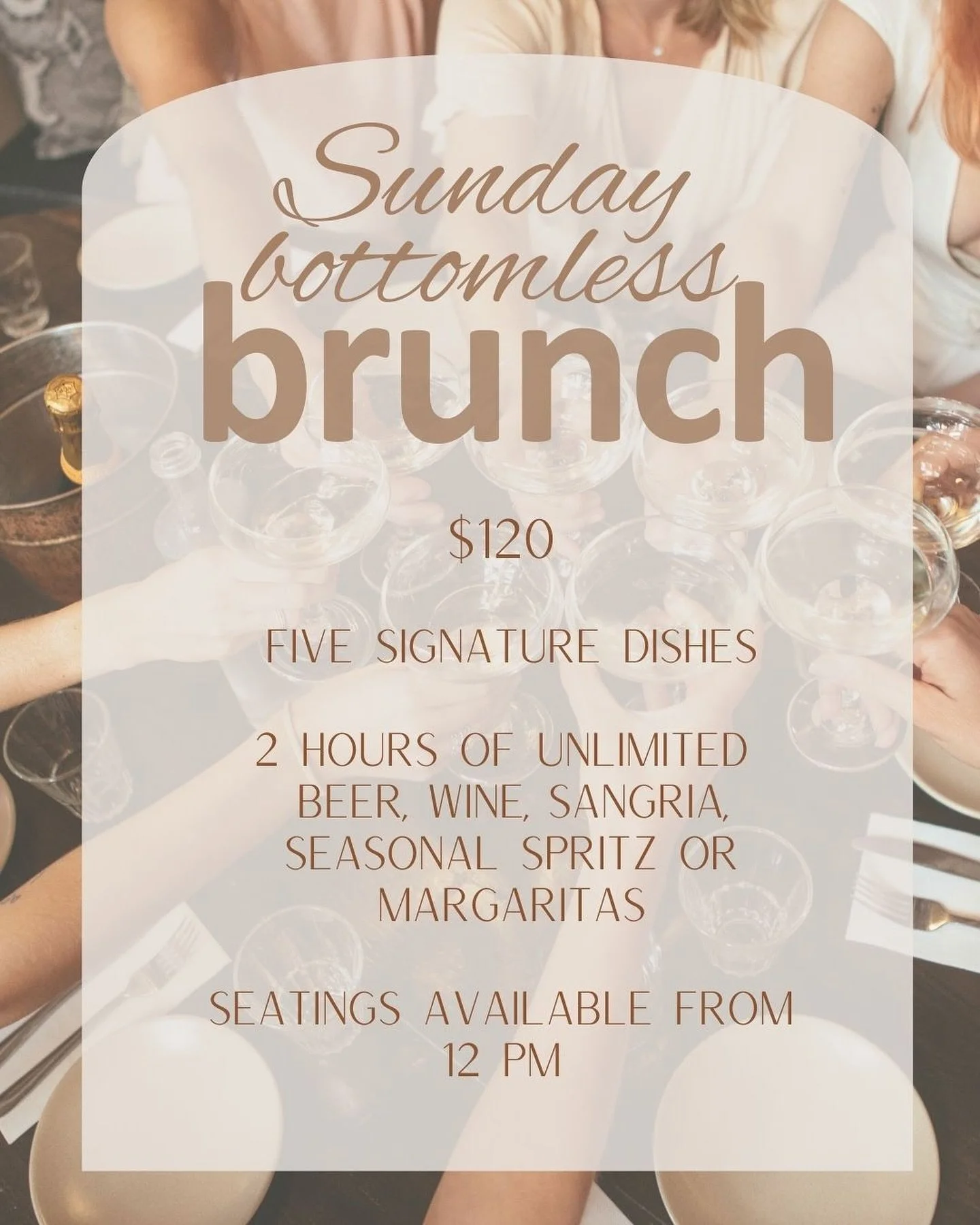 Starting on Sunday the 9th of June, The Mez Club will be your celebration destination!!! 

Enjoy a bottomless brunch featuring five of our signature dishes, and your choice or beer, wine, bubbles, sangria, spritz or our delicious Tommy&rsquo;s Margar