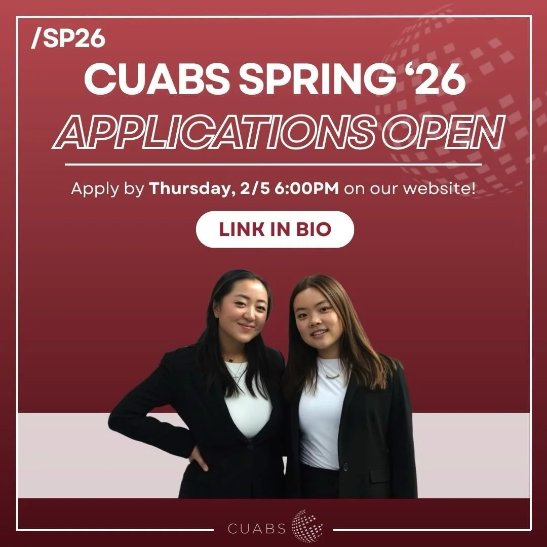 Our Spring 2026 applications are now LIVE!📣

Apply using the link in our bio or on our website (cuabscornell.org) by Thursday, February 5 at 6:00pm.