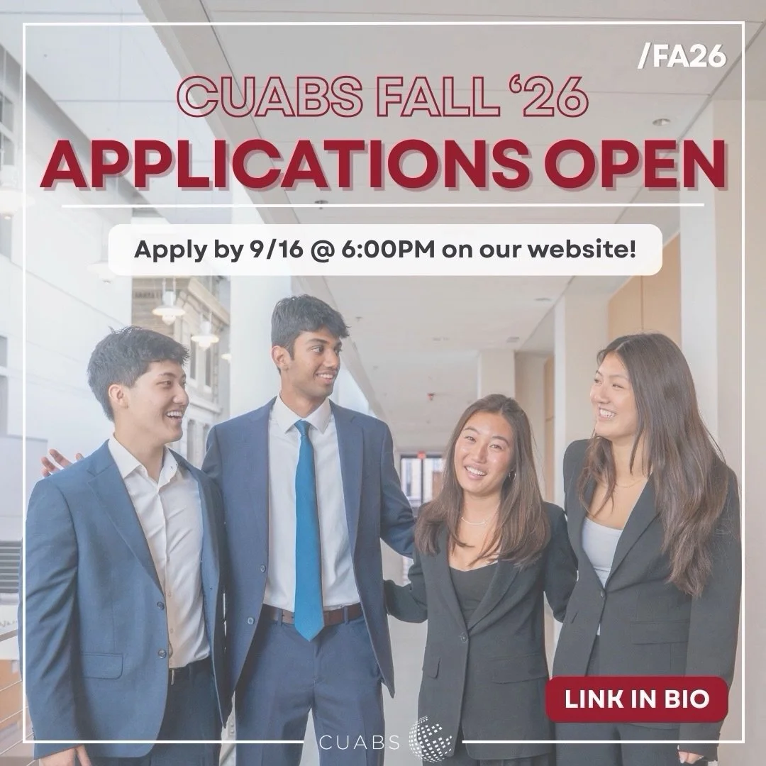 Our FALL 2026 applications are now LIVE! 📣🙌

Apply by Wednesday, September 16 by 6:00 PM using the link in our bio or on our website (cuabscornell.org).