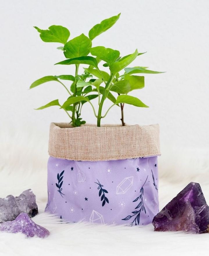 Fabric Plant Holder Purple.JPG