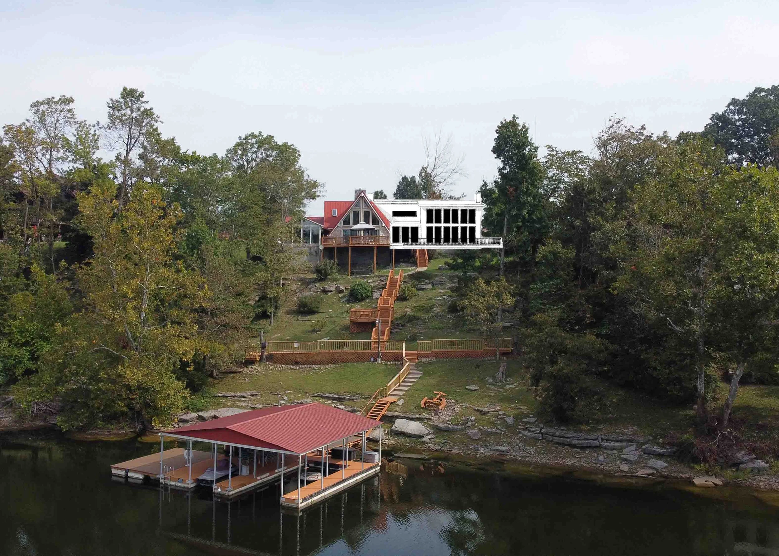 A-Frame Lake House Addition. 