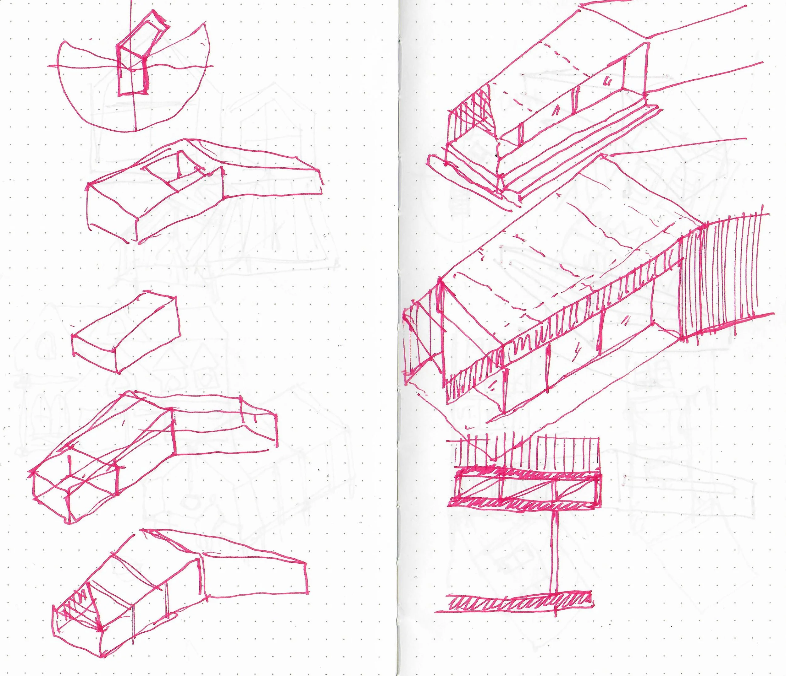Early conceptual studies for a custom residence.