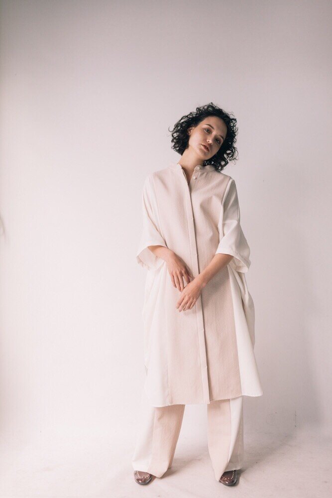  Switchover Shirt Dress ¥32,000+tax   Switchover Wide Pants ¥32,000+tax 