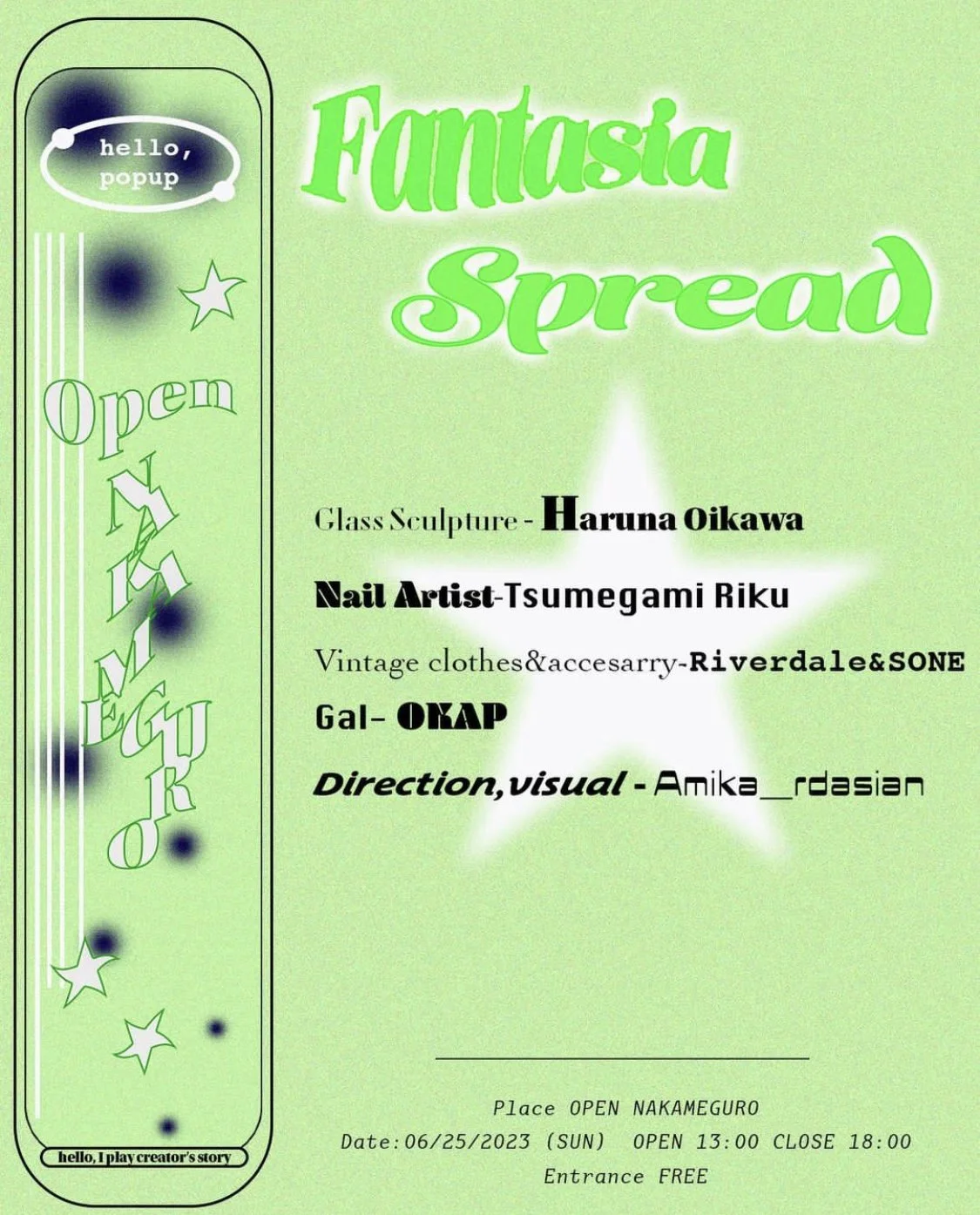【イベントレポート】HELLO,POPUP IN OPEN NAKAMEGURO vol21　『Fantasia Spread』