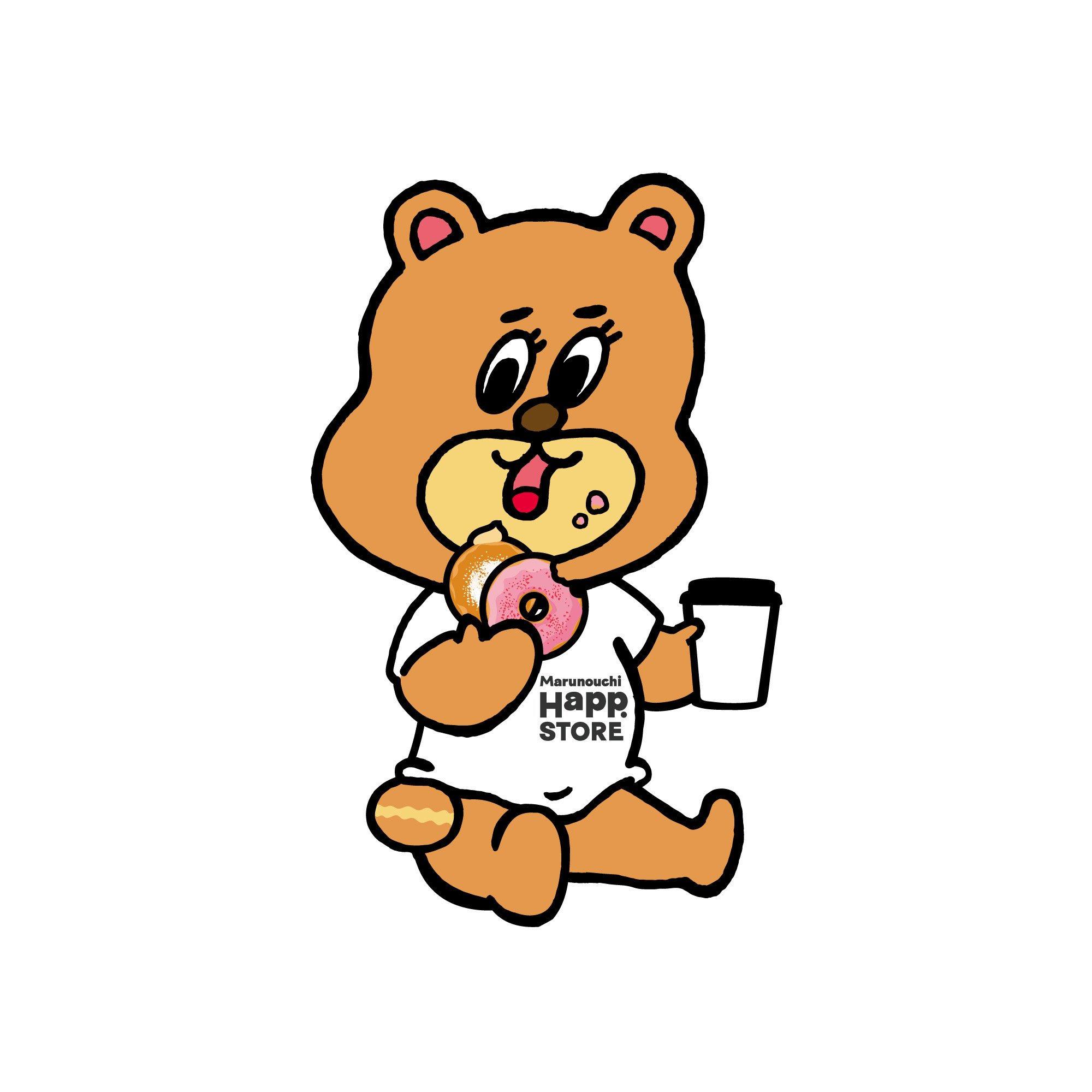 ドーナツとコーヒーを欲張りに頬張る「サトーくん」