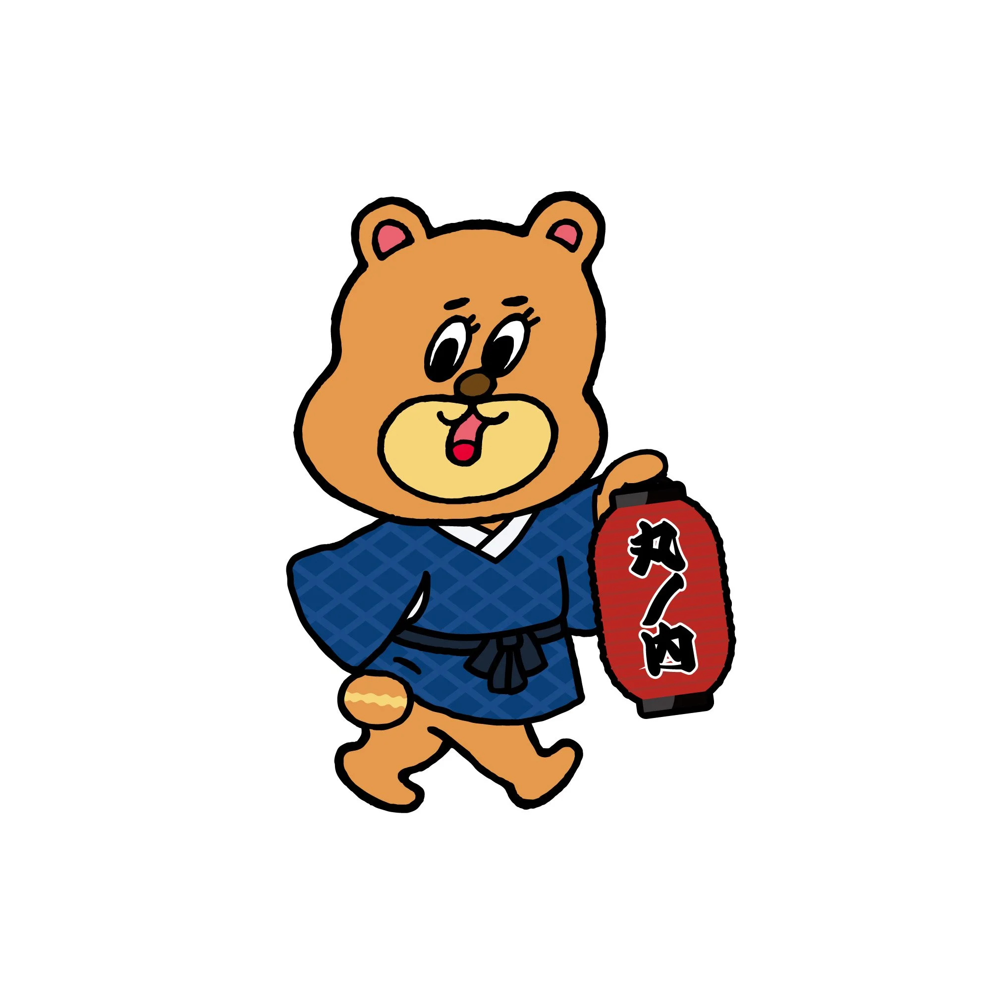 手には丸の内の提灯を持っている日本らしいデザイン