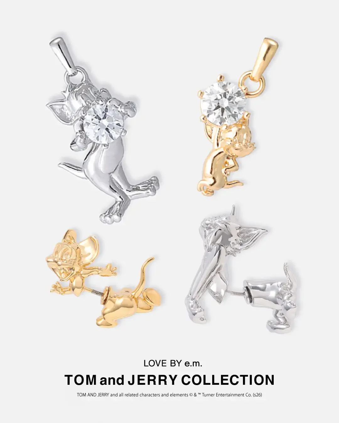 大人のためのキャラクタージュエリー♡＜LOVE BY e.m.＞ TOM and JERRY COLLECTION「トムとジェリー POP UP STORE ～プレゼント大作戦～ in ISETAN」にて発売